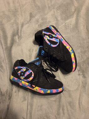 Heelys Black Sneakers with Pink, Yellow & Blue Accents